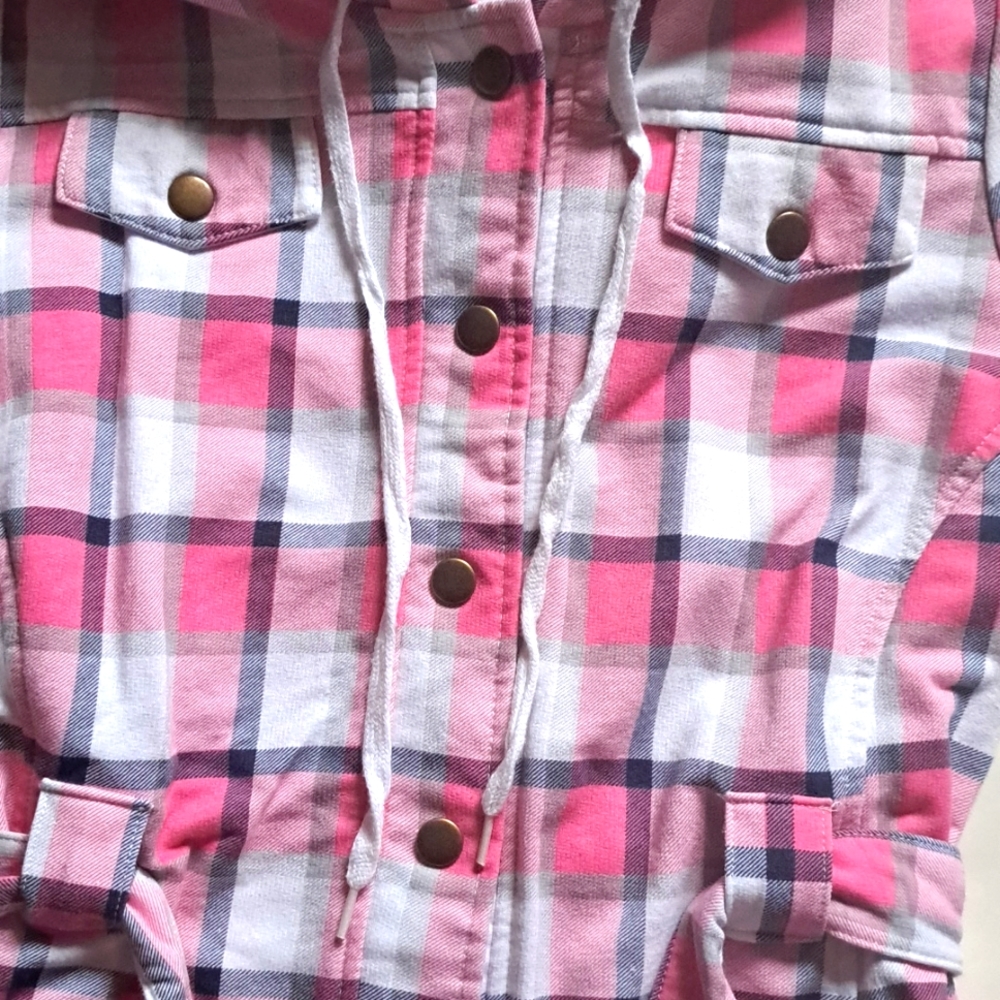 Juniors Self Esteem Short Sleeve Button Up Jacket Size Medium - Picture 9 of 10